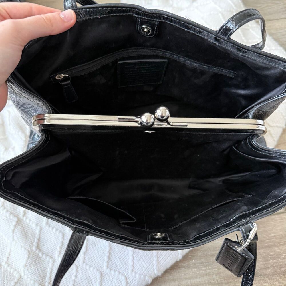 Coach Signature C Stitch Leather Kisslock Shoulder Bag - Picture 2 of 4